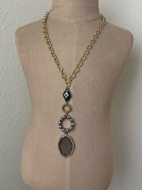 Upcycled Totem Style Pendant Necklace
